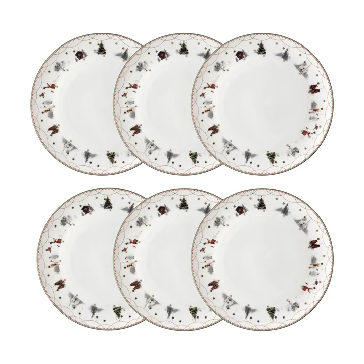 Julemorgen plate Ø20 cm 6-pack - Wik & Walsøe