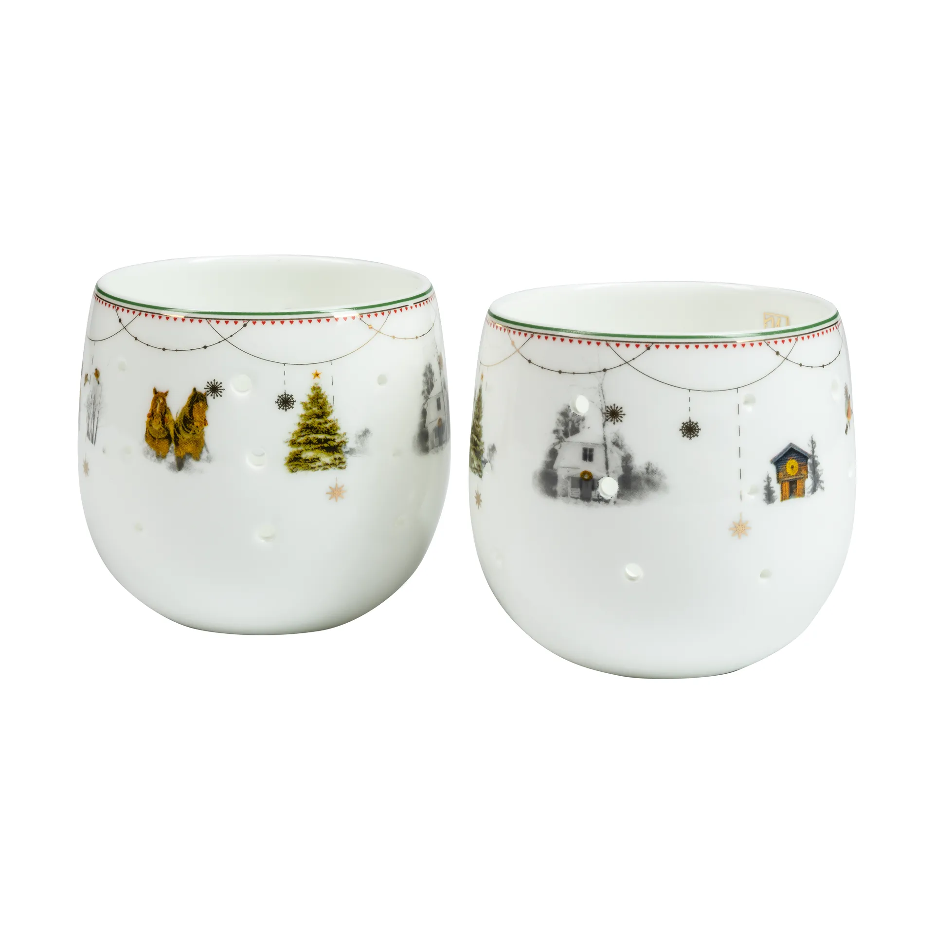 Julemorgen Story candle holders 2-pack, White Wik & Walsøe