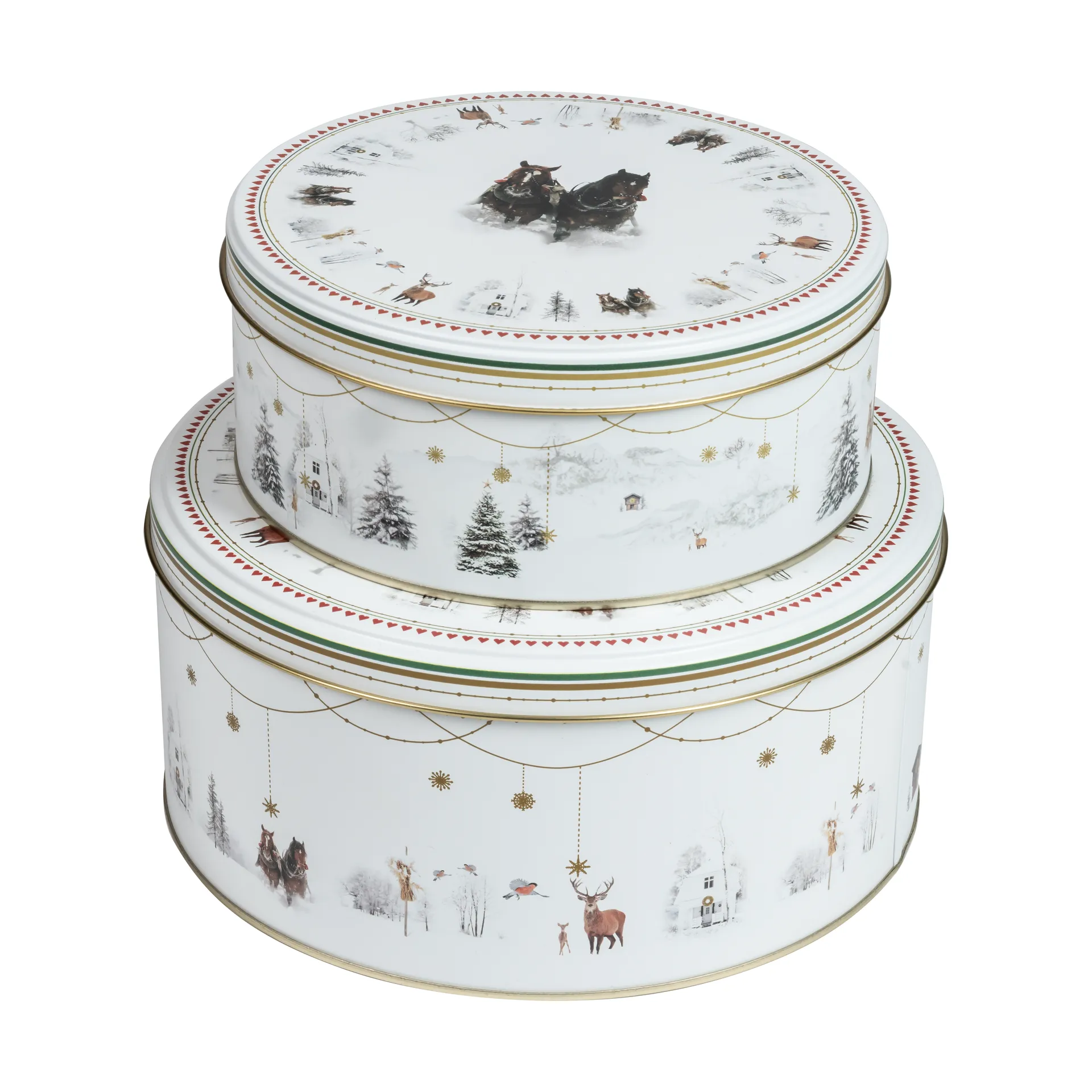Julemorgen Story Cookie Jar 2 Pieces, White-multi Wik & Walsøe