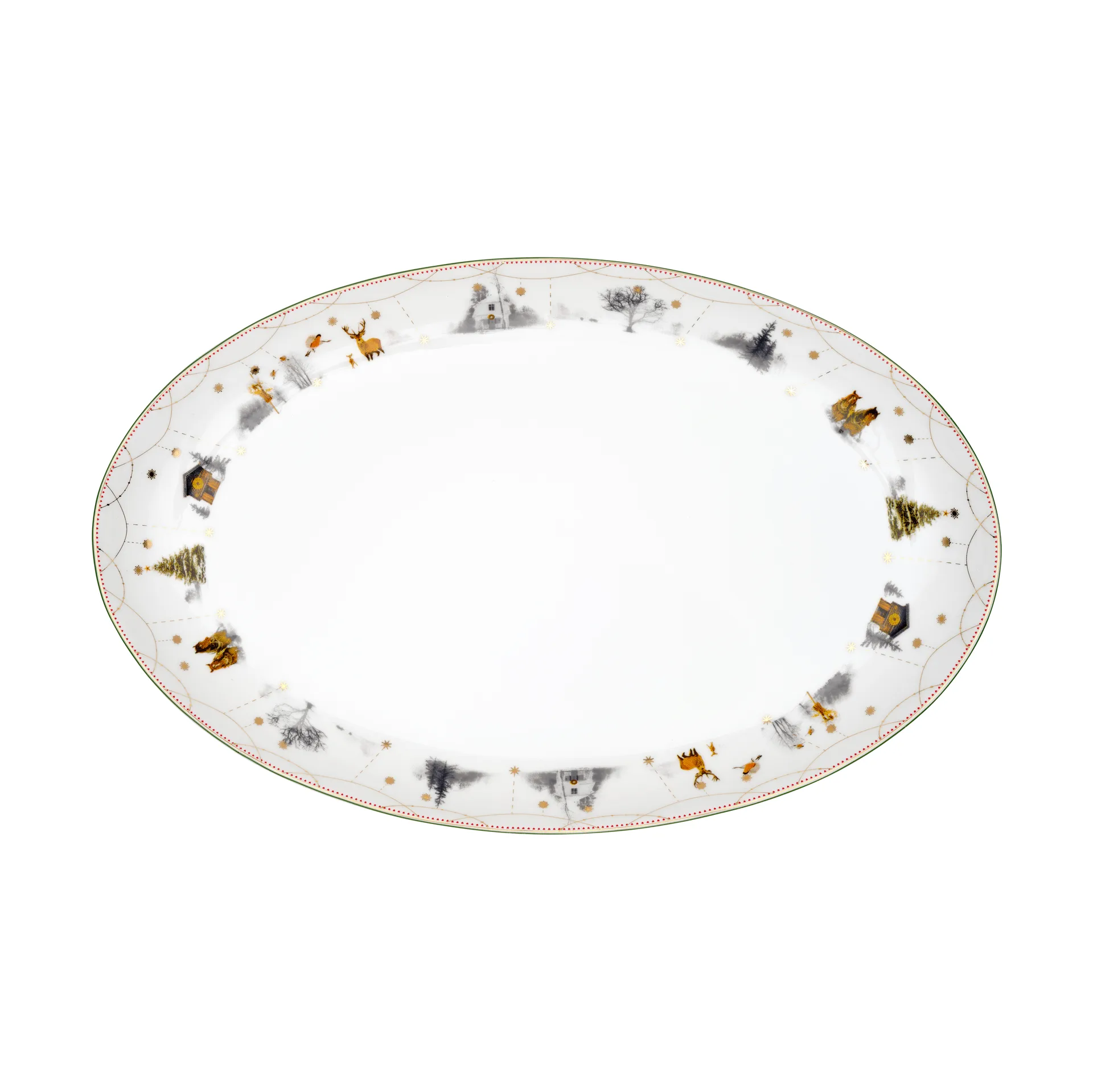 Julemorgen Story oval platter, 39 cm Wik & Walsøe