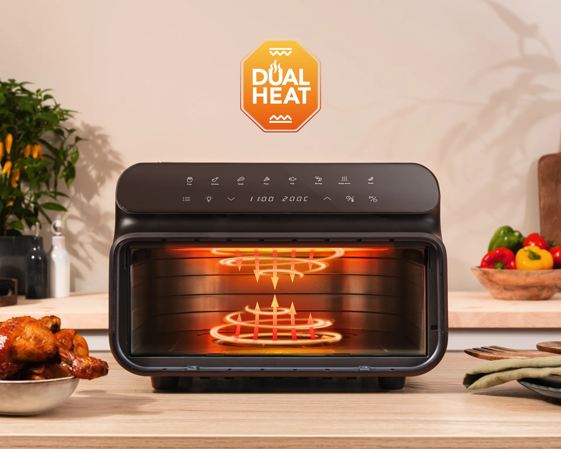 AFG-10 dualfry grill airfryer 10 L, Black Wilfa