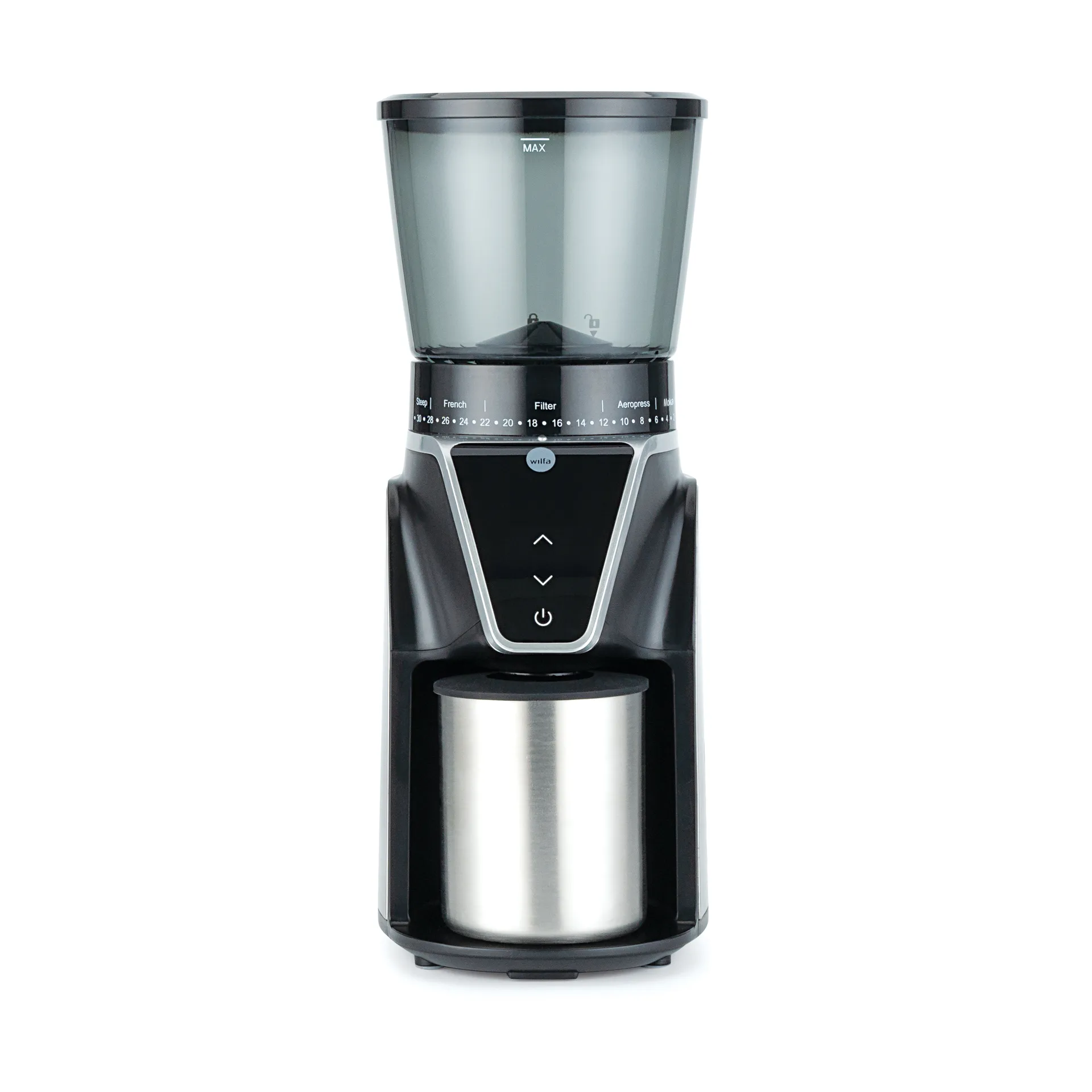 CG1S-275 coffee grinder with digital timer, Black Wilfa