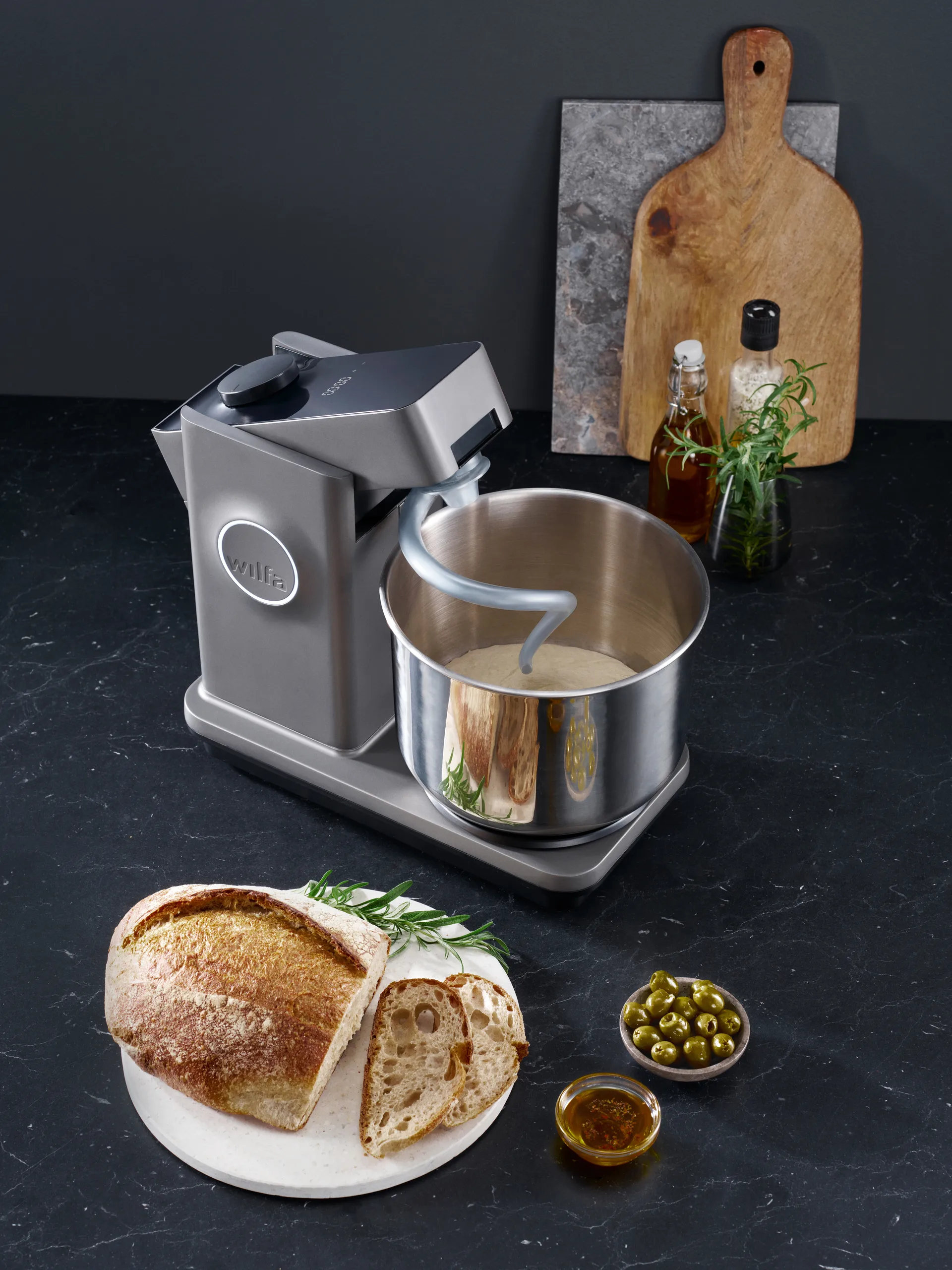 Probaker timer KM2GY-T70 kitchen machine 7 parts, Titanium Wilfa