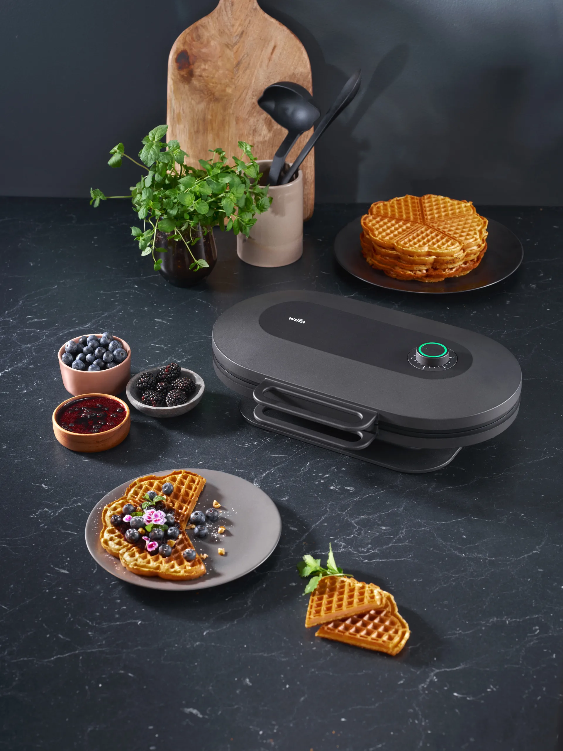 Wilfa Joy double waffle maker, Black, 1500 W Wilfa