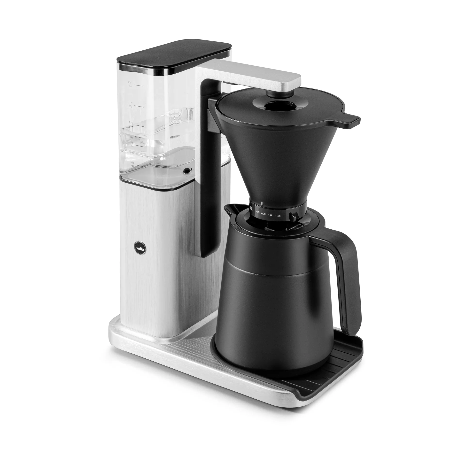 Wilfa Zense Alux thermal coffee maker, Aluminium-black, 1.25 L Wilfa