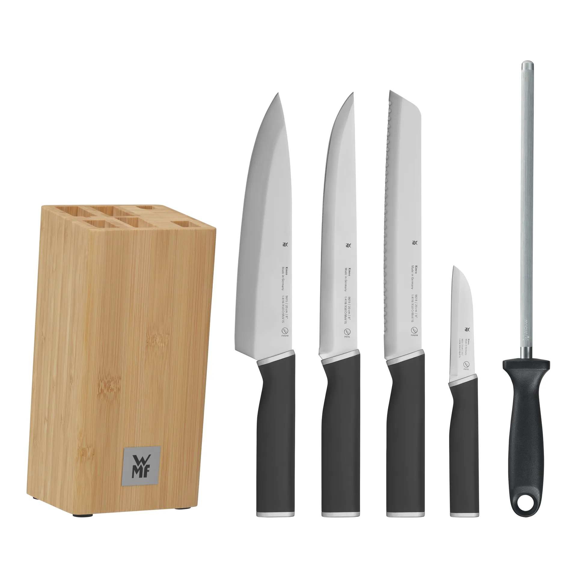 Kineo knife block with cromargan 4 knives , Stainless steel WMF