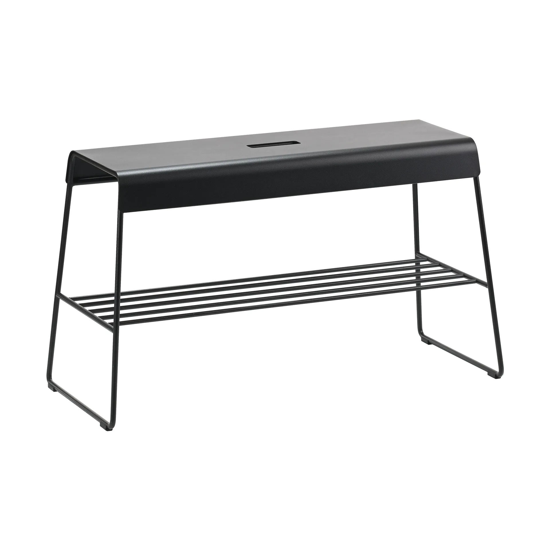 A-bench outdoor bench with shelf 45 cm, Black Zone Denmark