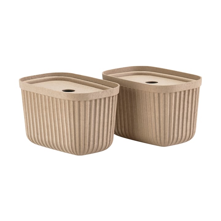 Pulp storage box 15x23 cm 2-pack, Natural Brown Zone Denmark