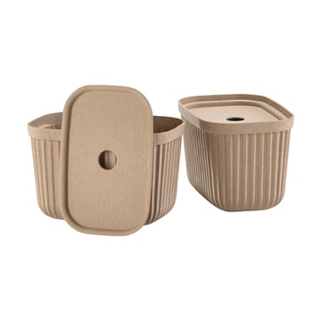 Pulp storage box 15x23 cm 2-pack - Natural Brown - Zone Denmark