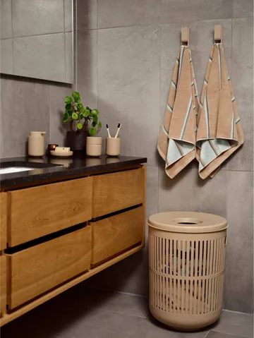 Sauna towel - Camel-ice blue-olive green, 50x100 cm - Zone Denmark