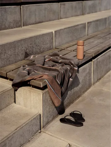 Sauna towel - Taupe-camel-sky blue, 70x140 cm - Zone Denmark