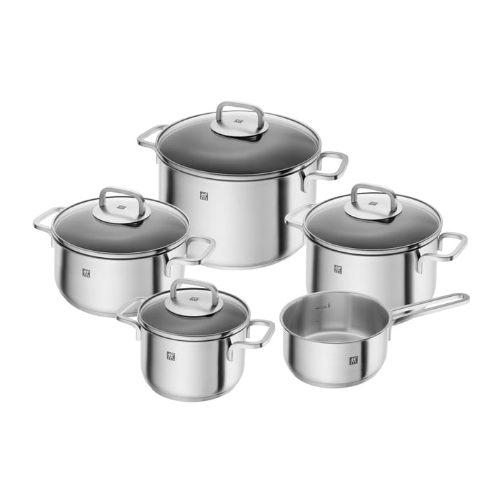 Zwilling Cube saucepan set 5 pieces, Stainless steel-clear Zwilling