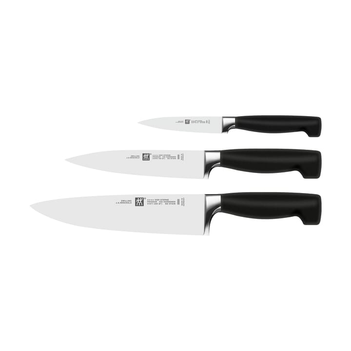 Zwilling Four star knife set 3 pieces - Black-stainless steel - Zwilling
