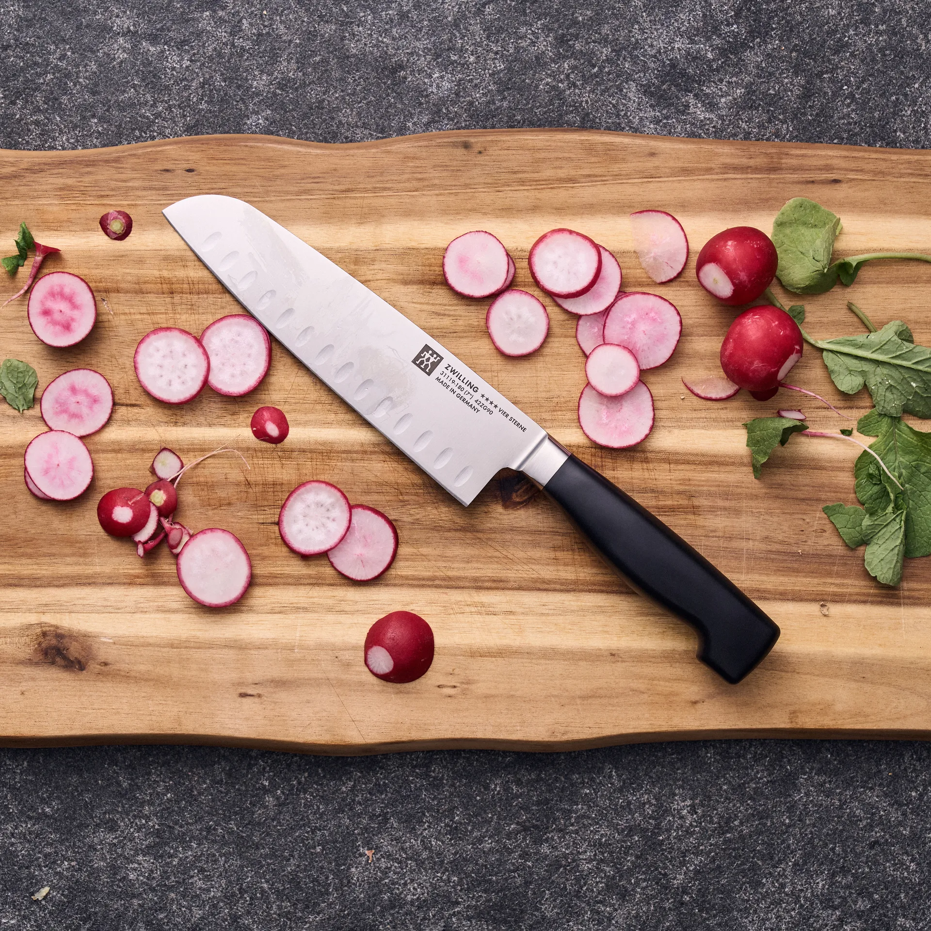 Zwilling Four Star Santoku knife 18 cm, Black-stainless steel Zwilling