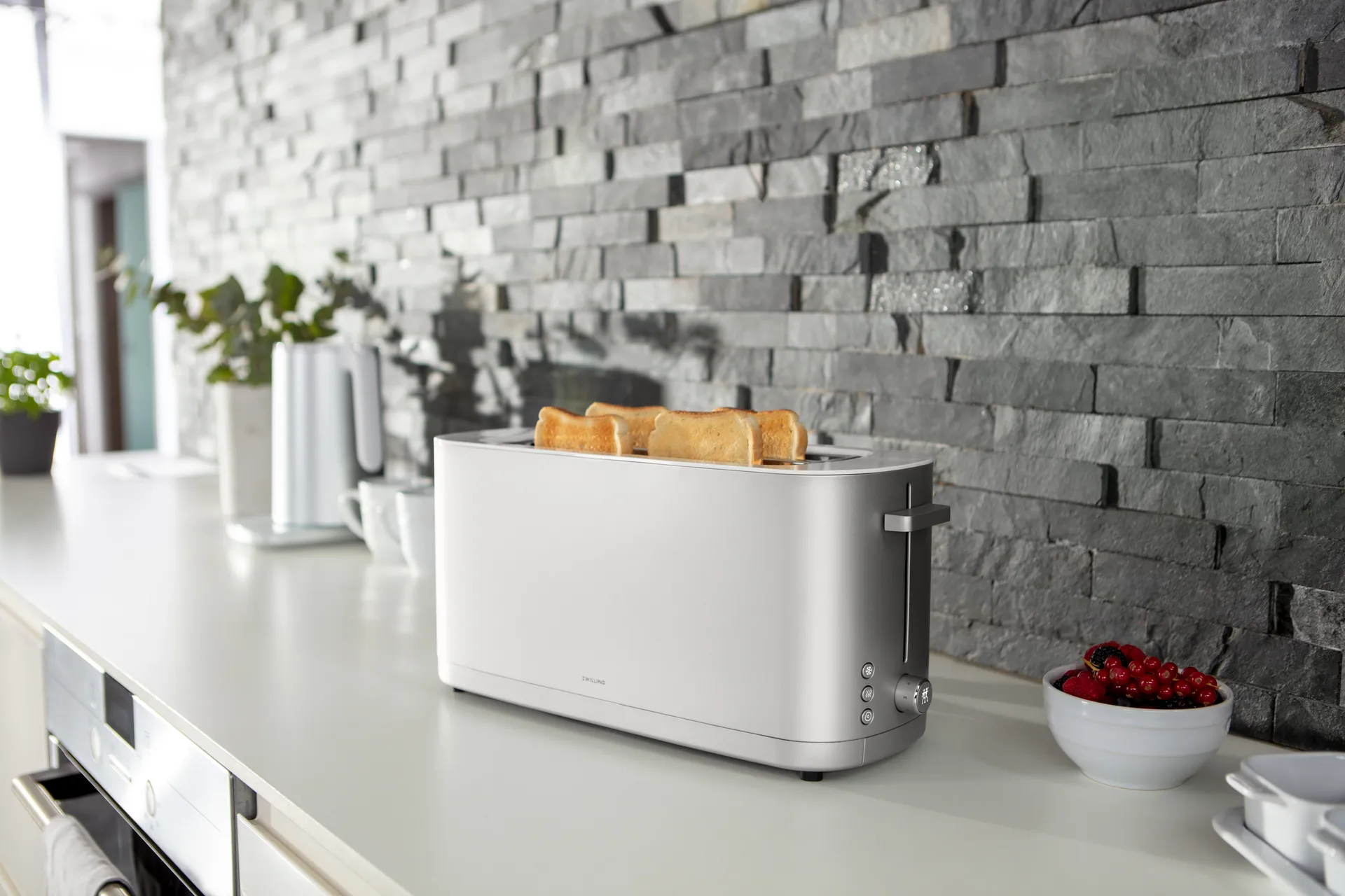 Zwilling toaster with bread warmer 2 long slots, Silver Zwilling
