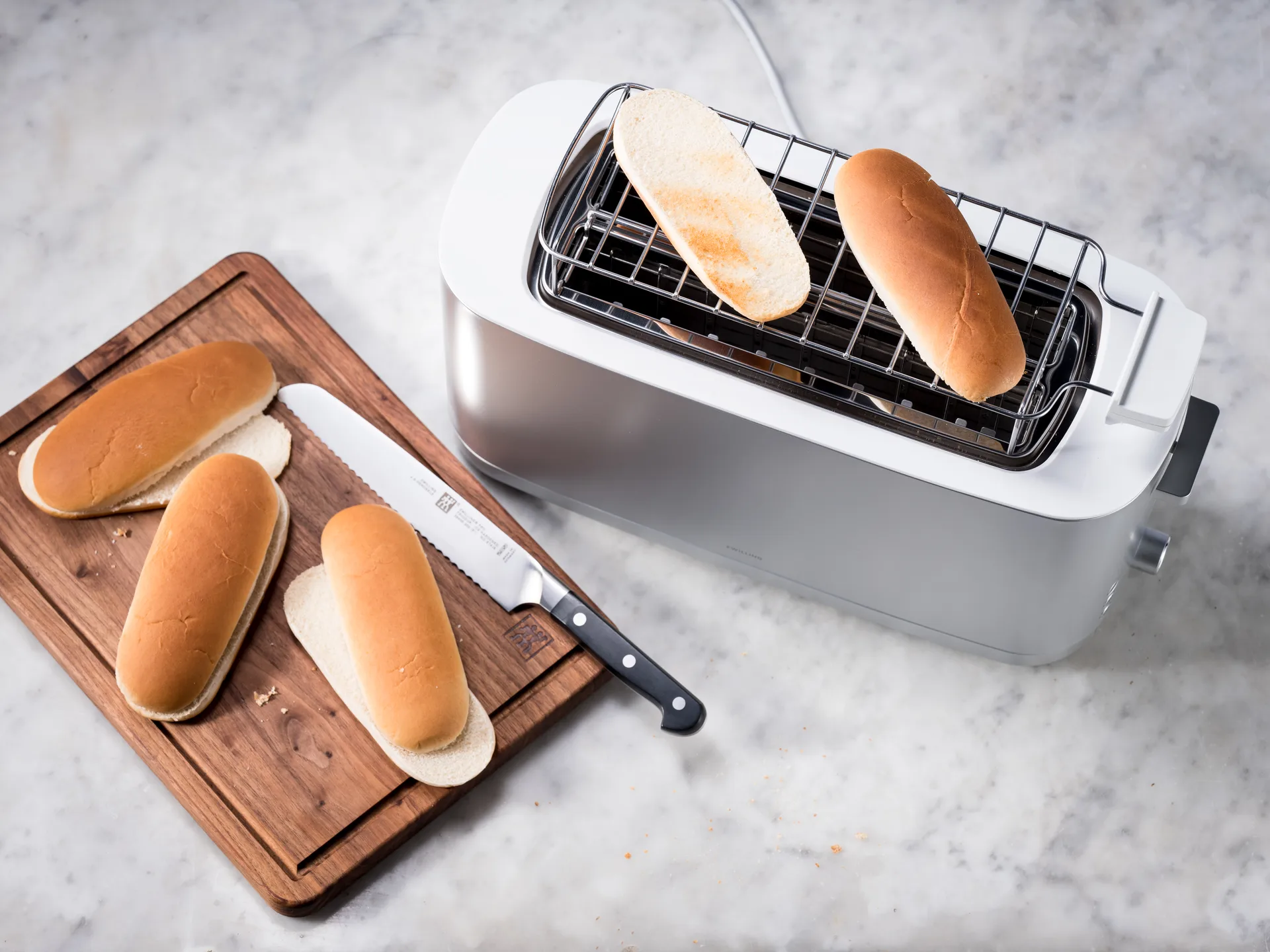 Zwilling toaster with bread warmer 2 long slots, Silver Zwilling